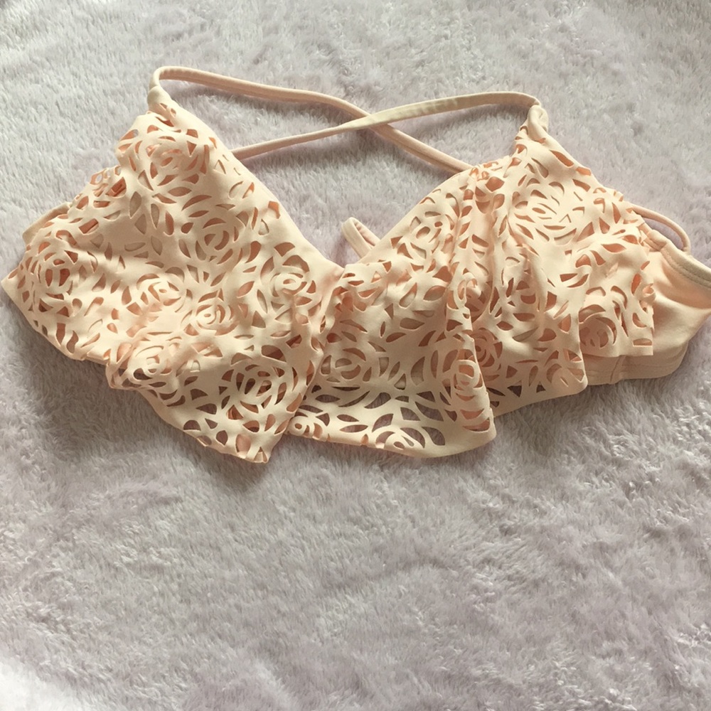 Peach Pattern Swimsuit Top